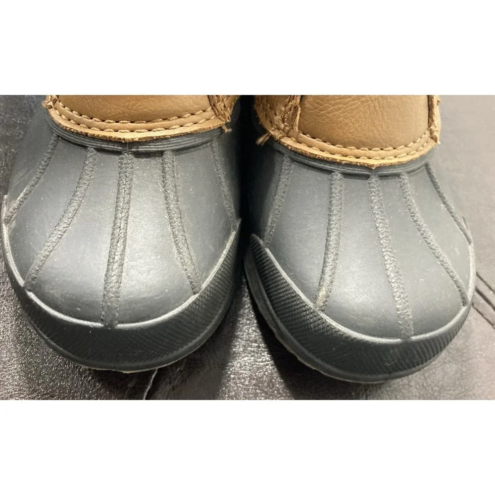 Magellan Outdoors Rain Boot Unisex Kids Brown Black Waterproof Lace Up Size 1 Y